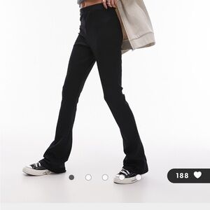 Topshop Black Ribbed Trousers